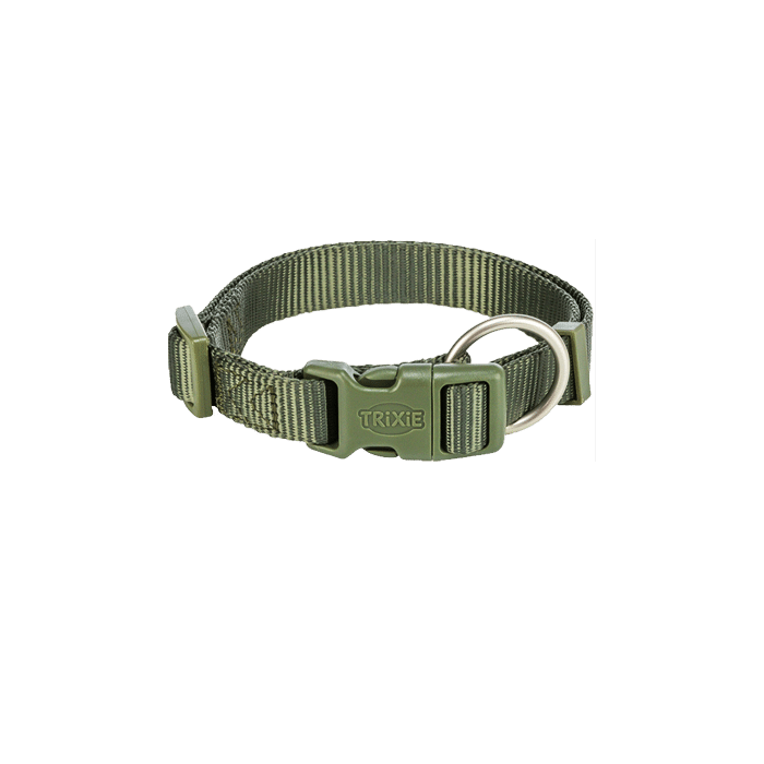 TRIXIE PREMIUM COLLAR, S–M: 30–45 CM/15 MM, OLIVE GREEN